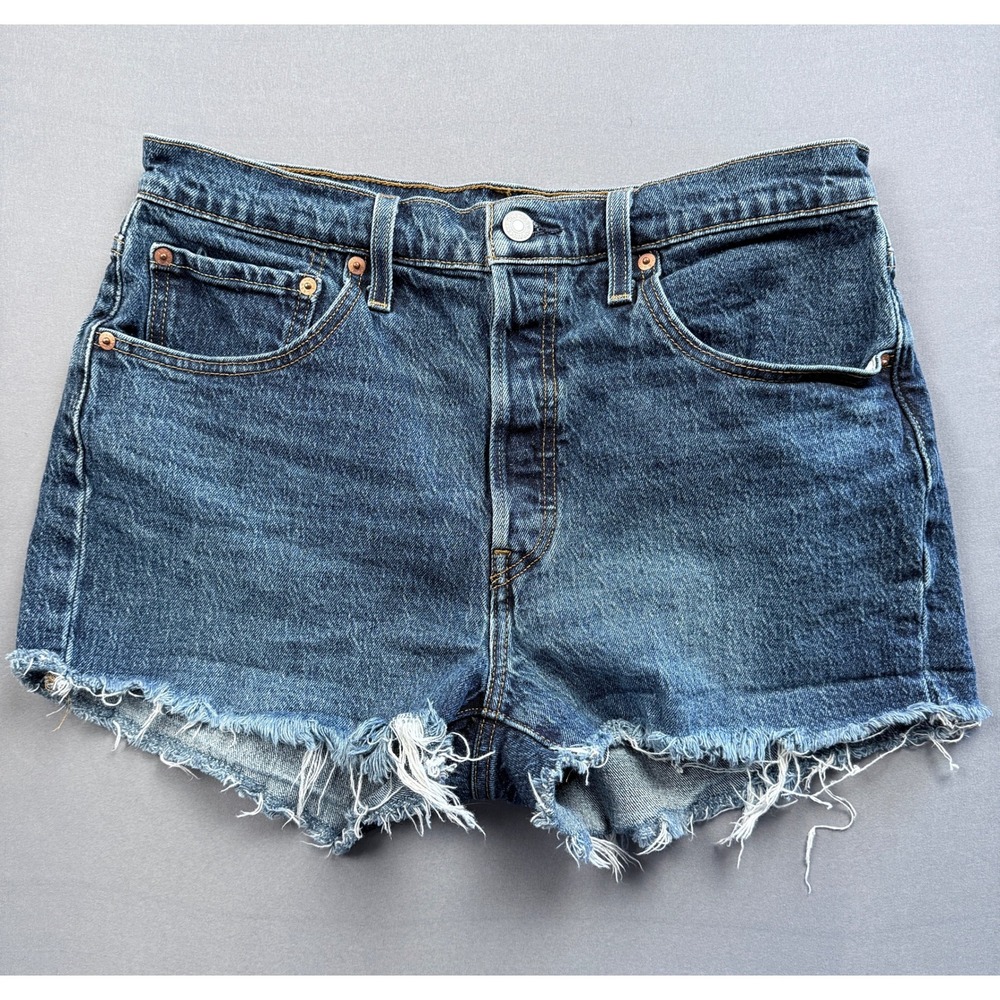 Levi's Dark Blue Denim Cutoff Jean Shorts